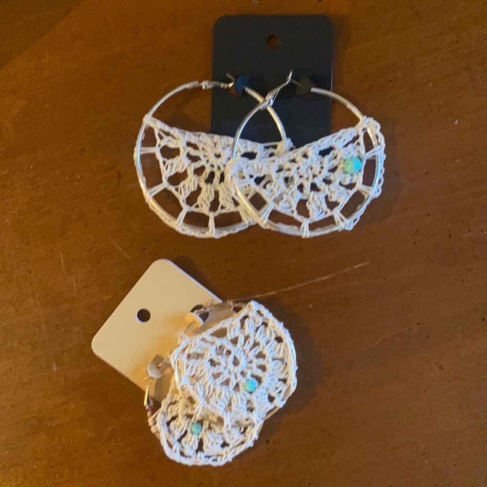 Crochet Hoop earrings